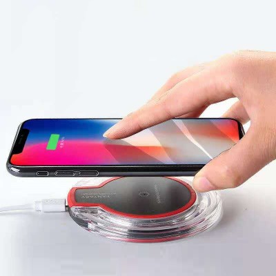 New Design Fast Wireless Charging Universal Qi Wireless Charger New Ultra-Thin Crystal K9 5W Wireless Charging For Mobile Uutek